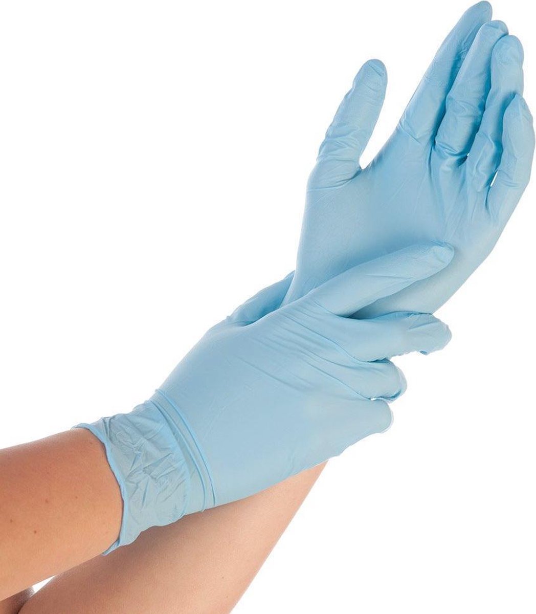 Hygostar handschoenen nitril poedervrij blauw - maat S - 100 stuks
