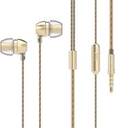 UiiSii HM7 - In Ear - Oortjes met draad en microfoon - 120cm - 3,5mm Audiokabel - Goud