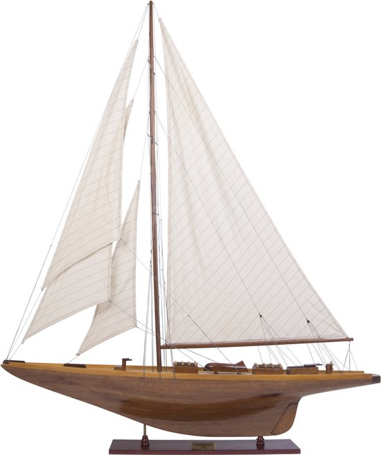 Authentic Models - Shamrock Yacht Wood - boot - schip - miniatuur zeilboot - Miniatuur schip - zeilboot decoratie - Woonkamer decoratie