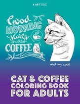 Cat & Coffee Coloring Book For Adults