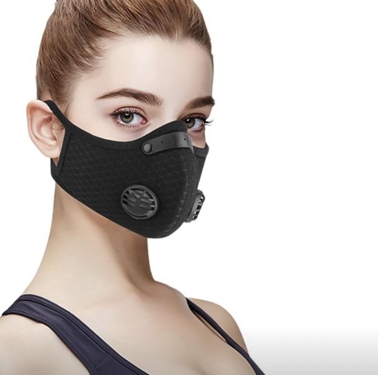 verlamming Zeug Afstotend Deluxe Trainingsmasker - Masker met filter - Fietsen - OV - Zwart -  Gezichtsmasker -... | bol.com