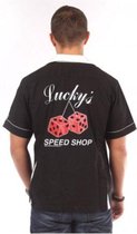 Lucky's Speed Shop Bowling Shirt Black - M