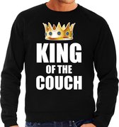 Koningsdag sweater king of the couch zwart voor heren M