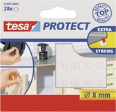 56x Tesa geluidsdemper/antislip nopjes rond - 8 mm  - Transparant