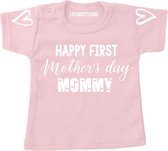 Shirt kind-fijne eerste moederdag mama-lichtgrijs-Maat 104