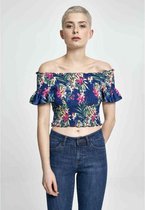 Urban Classics Top -XS- AOP Smoke Flower Blauw