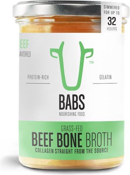 Traditionele Grasgevoerde Beef Bottenbouillon - Bone Broth - Collageenrijk - 6 pack