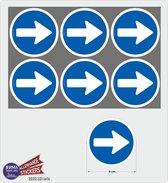 Looproute sticker set van 6 richtingspijlen stickers