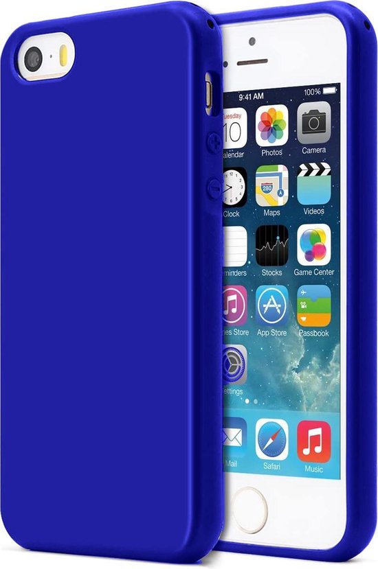Mordrin Blind Gom iPhone 5, 5s & SE Hoesje Donker Blauw - Siliconen Back Cover | bol.com