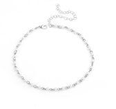 Ketting Parels - Choker Collier - Parelmoer en metaal - 40 cm