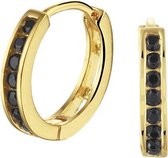 Glams Klapoorringen Zirkonia 12,5 mm - Zilver