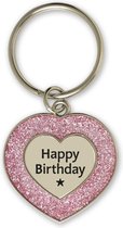 Glitter Sleutelhanger "Happy Birthday"