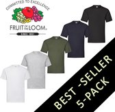 5 stuks Fruit of the Loom T-shirt diverse kleuren L