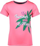 B.Nosy T-shirt with contrast sleeves, sporty tape on sleeves festival pink