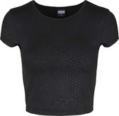 Urban Classics Crop top -2XL- Stretch Pattern Cropped Zwart