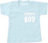 Shirt Baby T-shirt mommy's boy-blauw-wit-Maat 62