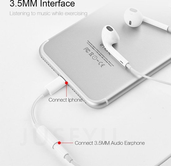 Bluetooth Apple Lightning naar 3,5 mm oordopjes earphones aansluiting converter adapter voor iPhone en iPad ook IOS 13 voor muziek luisteren en bellen d.m.v. Bluetooth connectie zie YouTube filmpje onderaan. van VanTech. — afbeelding 2