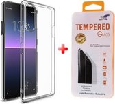 Silicone gel ultra dun hoesje - Sony Xperia 10 II -  met glas screenprotector