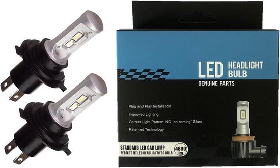 H4 LED lampen set 12/24 Volt wit - voor 12 en 24 volt gebruik