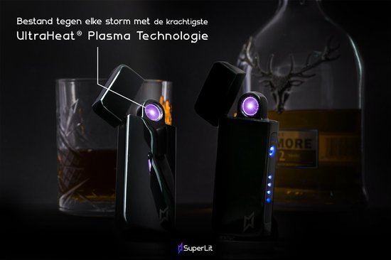 Superlit Plasma Aansteker - USB Oplaadbare Elektrische Aansteker - Stormaansteker - Galactic Halo (Zwart)