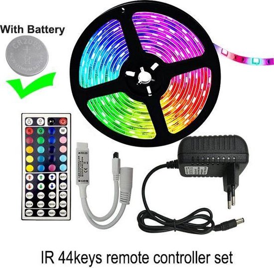 Consumentenwinkel.nl LED strip - verlichting - 5 meter - RGB - 5050 - met afstandsbediening - Waterproof