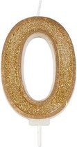 Sparkle Gold Numeral Candle 0