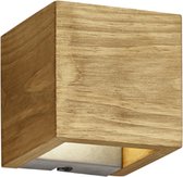 LED Wandlamp - Trion Brida - 4W - Warm Wit 3000K - 1-lichts - Vierkant - Mat Bruin - Natuurhout - OSRAM LEDs - BES LED