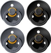 BIBS Fopspeen - Maat 2 (6-18 maanden) - 4 stuks - Black en Iron