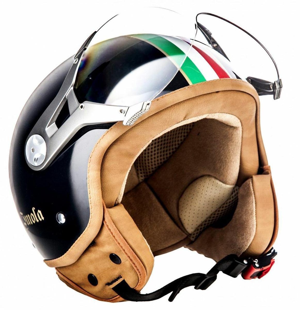 SOXON SP-326 Imola Zwart XS 53-54cm hoofdomtrek, met vizier, motorhelm, scooterhelm, open jet helm voor dames, heren voor motor en scooter