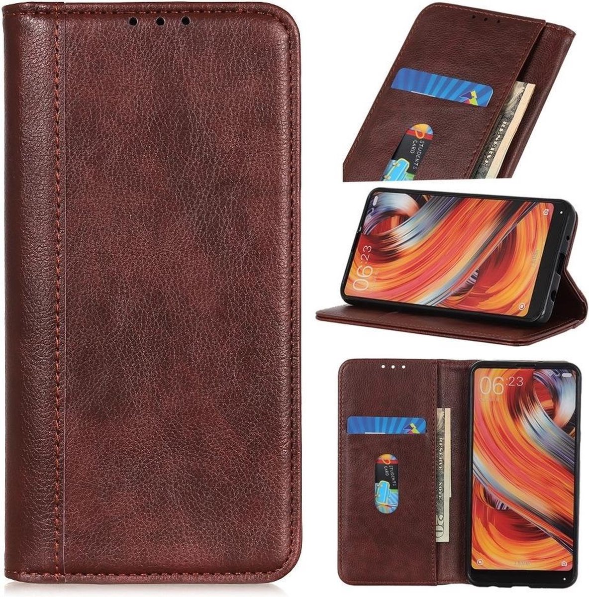 Huawei P40 Lederen Hoesje - Book Cover Bruin by Cacious (Deluxe serie)