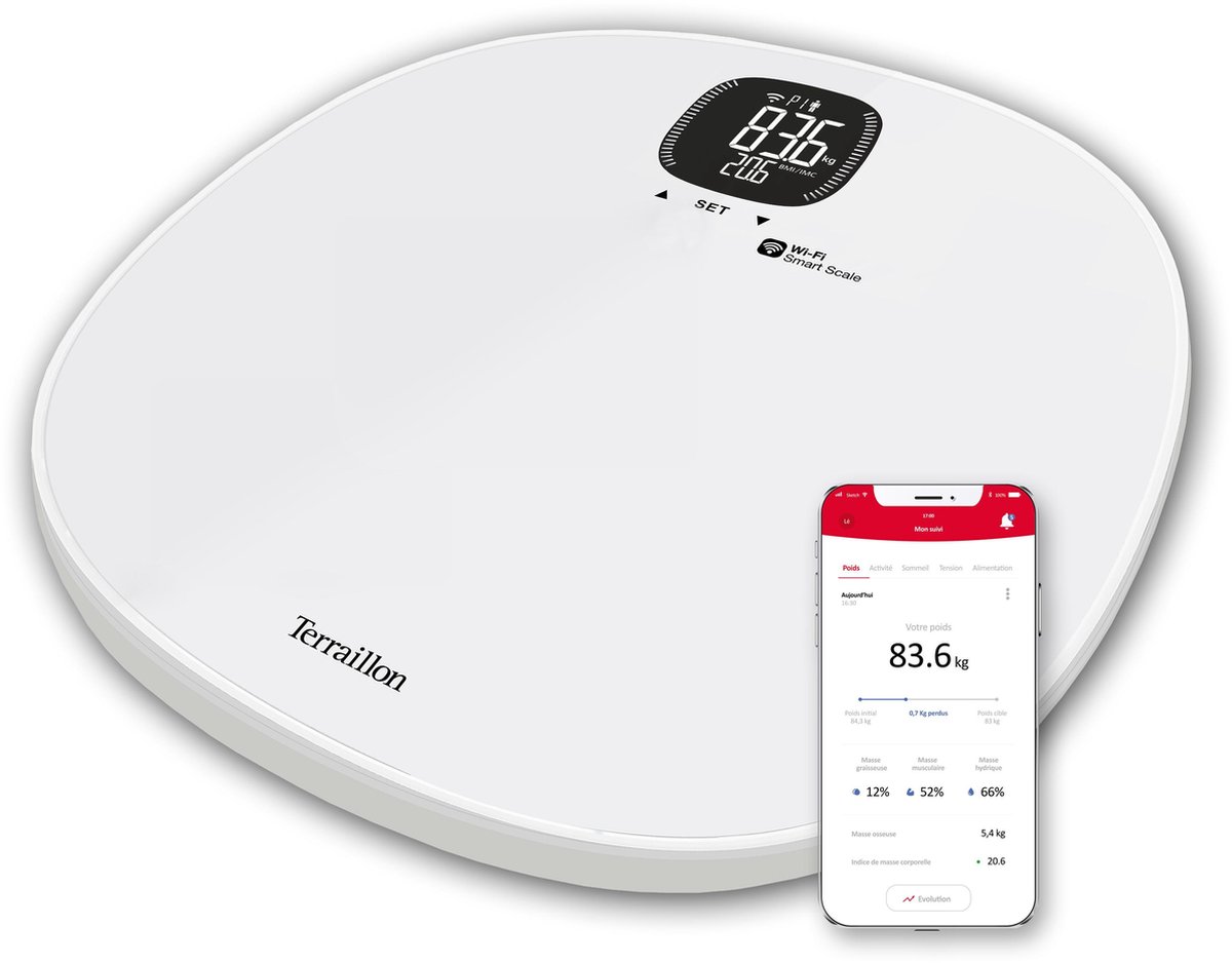 Terraillon Master form - SMART body analyse weegschaal -  werkt op WIFI