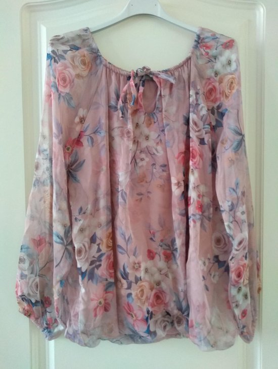 Gebloemde blouse Lieke roze dames one size merkloos | bol.com
