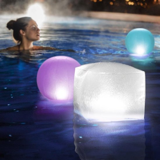 Intex zwembadverlichting drijvende LED kubus. 23x23x23cm werkt op  batterijen 3x AAA... | bol.com