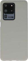 Bestcases Color Telefoonhoesje - Backcover Hoesje - Siliconen Case Back Cover voor Samsung Galaxy S20 Ultra - Grijs