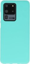 Bestcases Color Telefoonhoesje - Backcover Hoesje - Siliconen Case Back Cover voor Samsung Galaxy S20 Ultra - Turquoise