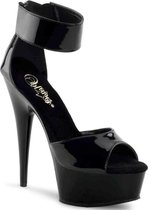 Pleaser - DELIGHT-609-5G Sandaal met enkelband - US 10 - 40 Shoes - Zwart