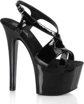 Pleaser - SKY-330 Sandaal met enkelband, Paaldans schoenen - Paaldans schoenen - 45 Shoes - Zwart