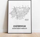 Oisterwijk city poster, A3 (30x40 cm) met lijst, plattegrond poster, woonplaatsposter, woonposter