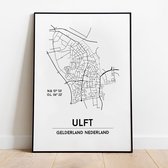 Ulft city poster, A3 zonder lijst, plattegrond poster, woonplaatsposter, woonposter