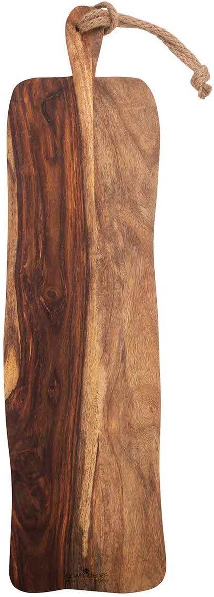 Bowls and Dishes Pure Rose Wood Duurzame Borrelplank | Tapasplank | Serveerplank rustiek met handvat 69 cm | vaderdag cadeautip!