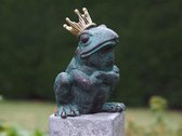 Tuinbeeld - bronzen beeld - Kikkerkoning - Bronzartes - 20 cm hoog