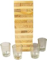 Drunkentower - Drinkspel - Wiebel toren - shot spel - Inclusief 4 Shotglazen - Yanga - Tipsy Tower - Houten Blokjes - Actie Spel - Spanning - Spelletjes - Lachen - Party Game - Klassiek spel 