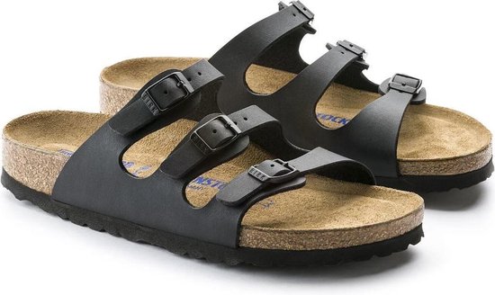 Birkenstock Flip flops Florida SFB BF Schwarz Narrow Black | The Little  Green Bag