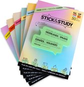 Stick and Study - Spaans leren met sticky notes! - 50 vel - NEDERLANDS / SPAANS - Food editie -