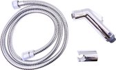 WillieJan Knijp handdouche set A1001Q – Verstelbare Straal met 2 standen - Verchroomd ABS – Sprayer + Slang + Ophangbeugeltje
