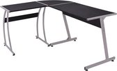 Computer bureau Zwart L vorm (Incl organizer) - Computerbureau - Werktafel - Schrijftafel - Tekentafel