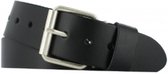 Leren Riem - Heren Riem - Dames Riem - 5 cm Breed - Zwart - Maat 95 (totale lengte 110) - Met Nikkelvrije gesp - 100% Echt Leer