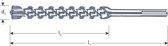 Steenboor, Betonboor, Hamerboor  4-snijder 38 mm x 450 mm werklengte voor SDS-max aanlsuiting