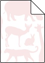 Proefstaal ESTAhome behangpapier dieren zacht roze - 139052 - 26,5 x 21 cm
