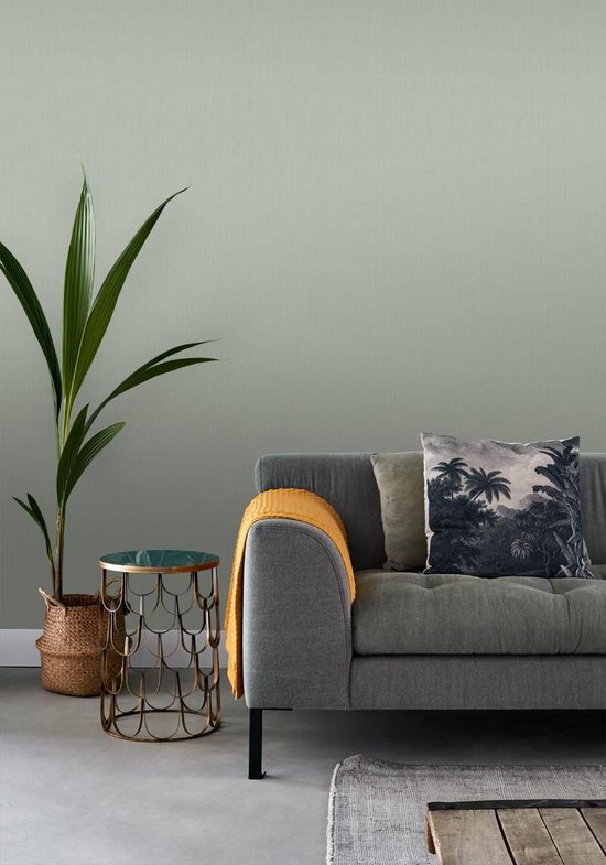 Proefstaal ESTAhome behang effen denim jeans structuur groen grijs - 148705 - 26,5 x 21 cm
